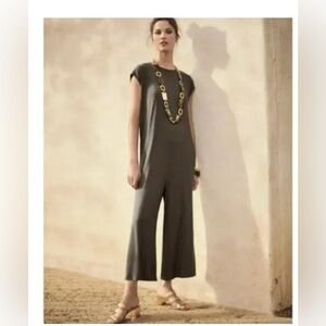 Eileen Fisher Wide Leg Jumpsuit Gray mauve Lightweight Jersey Women's Size small